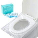 Lot de 60 housses de sige de toilette jetables en plastique, impermables et antidrapantes, emballes ...