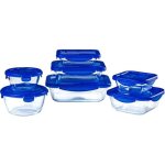 Lot de 7 bo�tes de conservation - pyrex - cook & go - verre - couvercle �tanche