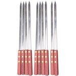 Lot de 8 brochettes plates � kebab en acier inoxydable, grandes brochettes turques pour barbecue, r�sistantes ...