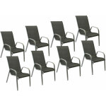 Happy garden - lot de 8 chaises marbella en textil�ne gris - aluminium gris