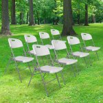 Skylantern - lot 8 chaise pliable blanches 44x46x50 cm - 8x chaise pliante blanche robuste - lot de 8 ...