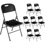 7h seven house - lot 8 chaises pliantes avec poigne 47x58x87cm 7house