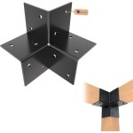 Lot de 8 connecteur d?angle pour pergola 71 x 71 mm ? rev�tement en poudre noir ? �querre d?angle 3 voies ...