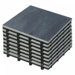 Lot de 8 dalles clipsables en pierre noire