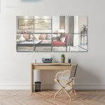 Lot de 8 miroirs muraux - d�coration murale en acrylique - pour la maison, le salon, la chambre � coucher, ...