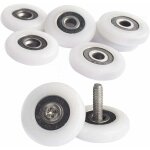 Lot de 8 poulies de douche pour porte de douche - roulettes de 25 mm - rouilles de cabine de douche - ...