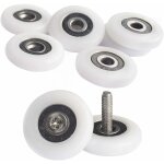 Lot de 8 poulies de douche - roulettes de porte de douche - 25 mm - roulettes de cabine de douche Lot de 8 poulies de douche - roulettes de porte de douche - 25 mm - roulettes de cabine de douche