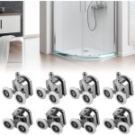 Lot de 8 rouleau de porte de douche, 23 mm roulettes doubles pour porte de douche, pour le bricolage ...