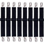 Lot de 8 sangles de drap de lit, clips de sangles de drap - housse r�glables, support de clips de drap ...