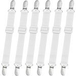 Lot de 8 sangles r�glables pour drap de lit, pinces pour drap de lit, support �lastique pour drap - housse, ...
