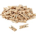 Lot de 80 mini pinces  linge dcoratives en bois de 2, 5 cm avec ornement ? dimensions : env. 2, 5 cm ...