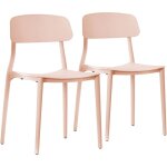 Oviala - lot de deux chaises en polypropylne rose