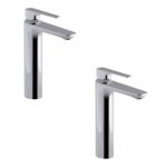 Jacob delafon - lot de deux mitigeurs lavabo haut aleo + sans bonde de vidage