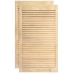Lot de deux portes bois de pin massif portes � persiennes portes d'armoire portes d'etag�res rev�tement ...