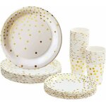Lot gobelets et assiettes jetables, 90 pices vaisselle carton jetable 30 goblets en papier + 30 assiettes ...