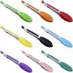 Lot de mini pinces de service en silicone 17, 8 cm 7 inch 9 couleurs.
