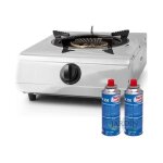 Lot rchaud  gaz butane ou propane. allumage pizolectrique. 2 brleurs + rgulateur de gaz butane ...