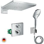 Lot robinet douche encastré thermostatique hansgrohe ecostat square + douche de tête raindance e 300 Lot robinet douche encastré thermostatique hansgrohe ecostat square + douche de tête raindance e 300
