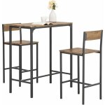 Sobuy ? ensemble table de bar + 2 chaises hautes ogt03xl ? style industriel ? dimensions table 89x45x86, ...