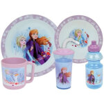 Lot vaisselle disney reine des neiges fun house 006379 - assiette creuse, assiette plate, mug, gourde ...