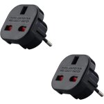 Tinor - lot de x2 - adaptateur prise anglaise vers france - adaptateur anglais franais - type g vers ...
