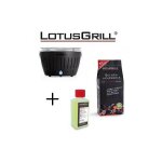 Barbecue noir avec piles et cble d'alimentation usb + 1kg de charbon de bois de htre + gel combustible ...