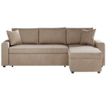 Loungitude - canap� d'angle maria r�versible et convertible avec coffre en velours - gr�ge