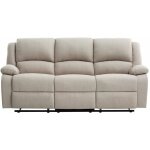 Loungitude - canap� de relaxation manuel 3 places en tissu beige - valia