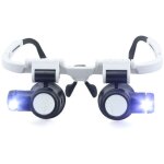 Loupe de lunettes, 8x 15x 23x t�te portant une loupe avec bandeau lumineux led loupe pour la lecture, ...