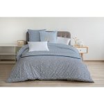 Les tendances - parure de couette 3 pieces coton 57 fils bleu 240 x 260 cm - louxor