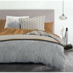 Home linge passion - parure de couette 2 pieces coton 57 fils jaune 140x200 cm - louxor