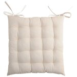 Lot de 4 galettes de chaise 16 points 40x40 duo écru lin coton Lot de 4 galettes de chaise 16 points 40x40 duo écru lin coton