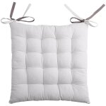 Lot de 4 galettes de chaise 16 points 40x40 duo gris perle coton