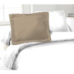 Lovely home lot de 2 taies doreillers 100% coton 50x70 cm - beige