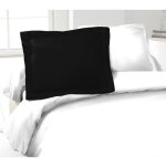 Lovely home lot de 2 taies doreillers 100% coton 50x70 cm - noir
