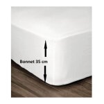Les tendances ? drap housse 100% coton 180x200cm ? bonnet 35cm ? doux et respirant ? lavable en machine ...