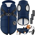 Veste pour chien manteau pour chien avec harnais 45 sacs  crottes + distributeur inclus veste d'hiver ...