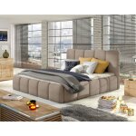 Bestmobilier - lucea - lit coffre - 160x200 - sommier inclus - en velours - taupe