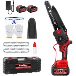Lucn - mini tron�onneuse �lectrique sans fil de 8 pouces avec 2 batteries, 2 cha�nes et mallette de transport, ...
