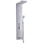 Luly panneau colonne de douche hydromassante 4 jets + 1 robinet gris