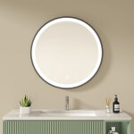 S'afielina - luminaire à éclipse miroir lumineux de salle de bain led rond miroir cadre noir miroir mural ... S'afielina - luminaire à éclipse miroir lumineux de salle de bain led rond miroir cadre noir miroir mural ...