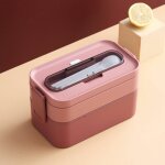 Lunch box isotherme, bento lunchbox - 1600ml, bote  djeuner avec couverts, anti - fuite bento box ...