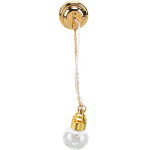 Lustre miniature 1:12 en verre, lampe plafond dor�e �clairage doux pour maison de poup�e