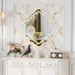 Luvodi - artloge miroir mural d�coratif de salon miroir suspendu irr�gulier 80�88cm disign el�gant miroir ...