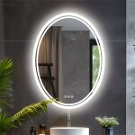 Luvodi - miroir salle bain led mural - miroir salle de bain lumineux oval anti buee avec interrupteur ...