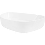 Ml - design lavabo en c�ramique blanc brillant 55 x 42 x 14 cm, ovale, vasque � poser sur table de toilette, ...