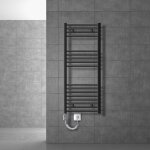 Luxebath radiateur electrique sahara 500x1200mm anthracite, sche - serviettes en panneau, courb, raccordemen ...