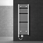Luxebath - radiateur lectrique de salle de bain sahara 500x1500 mm blanc raccord latral courbe elment ...