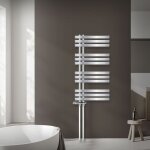 Luxebath - radiateur de salle de bain iron em 500x1000 mm chrome raccord central au bas avec garniture ...
