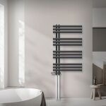 Luxebath - radiateur de salle de bain iron em 600x1000 mm anthracite raccord central au bas avec garniture ... Luxebath - radiateur de salle de bain iron em 600x1000 mm anthracite raccord central au bas avec garniture ...